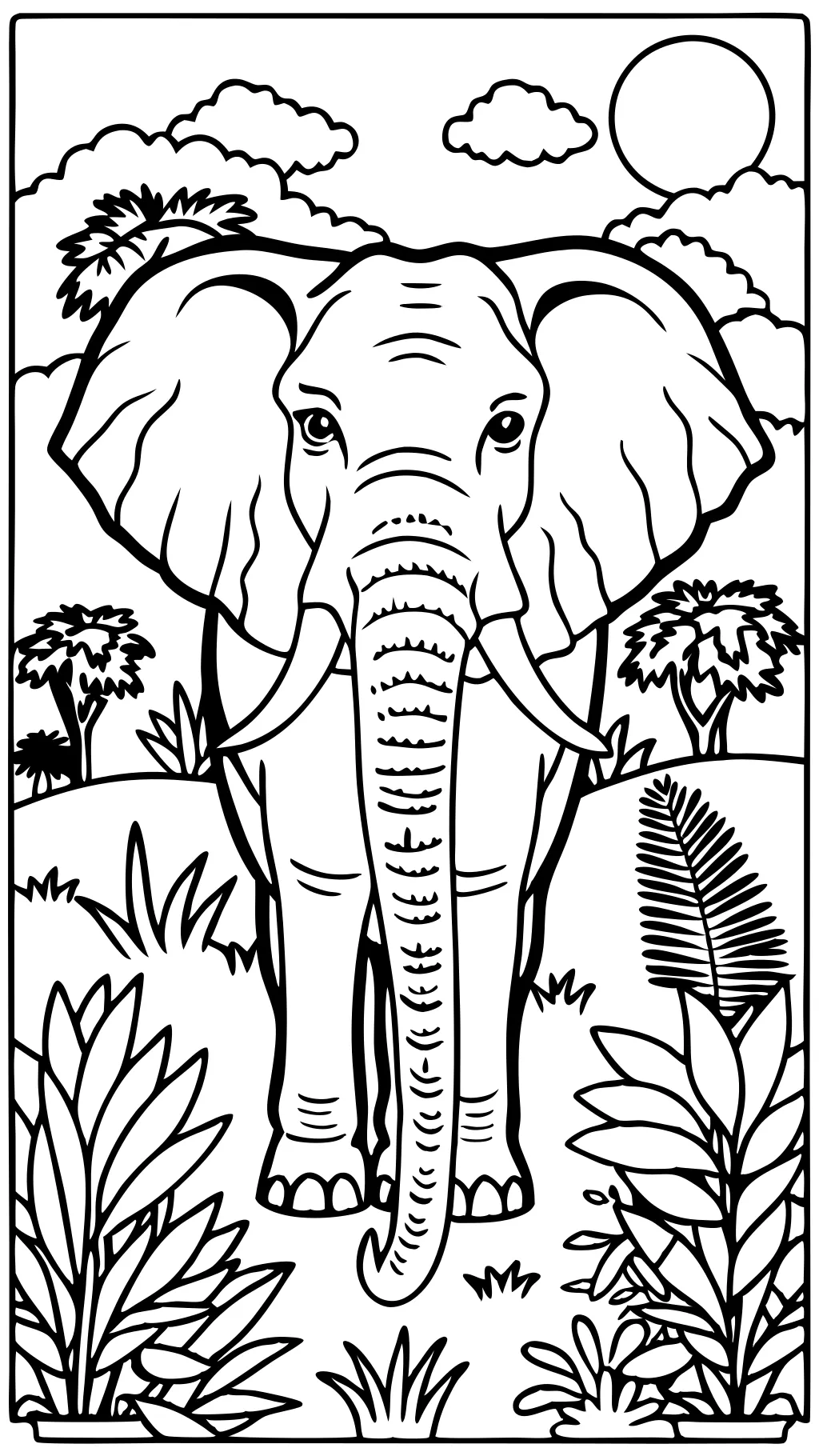 adult elephant coloring pages